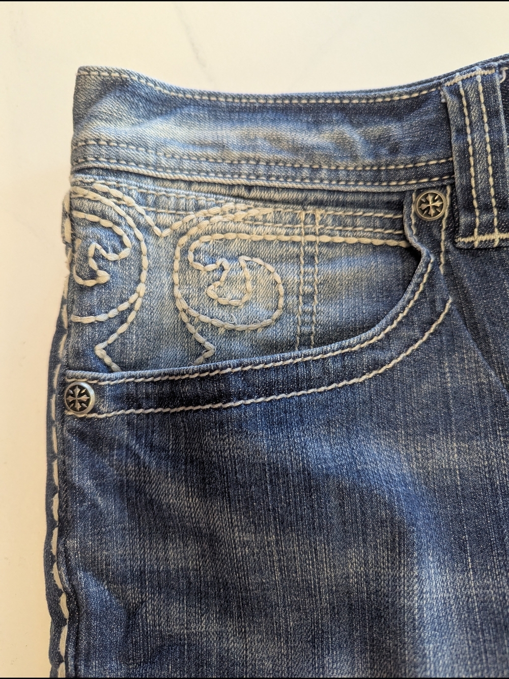 Affliction Men’s Cooper Relaxed Boot Cut Distressed Premium Biker Jeans Size 40 - Picture 4 of 16